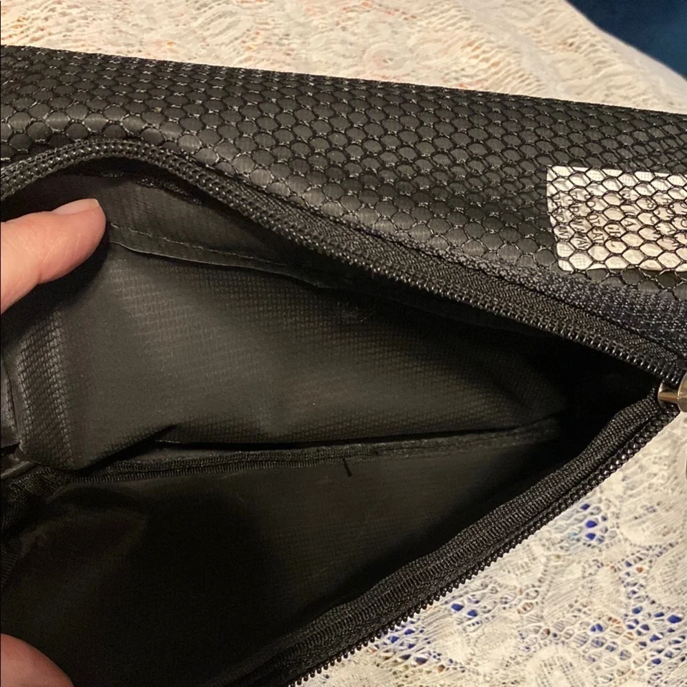 Black Textured Cosmetic Bags Set